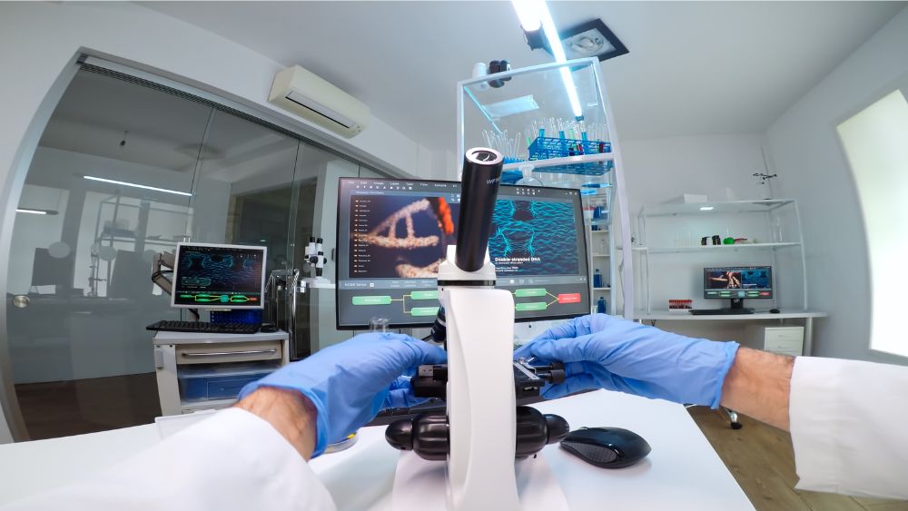 IVF laboratory with embryologist